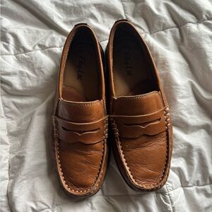 Brown Leather Kids Loafers
